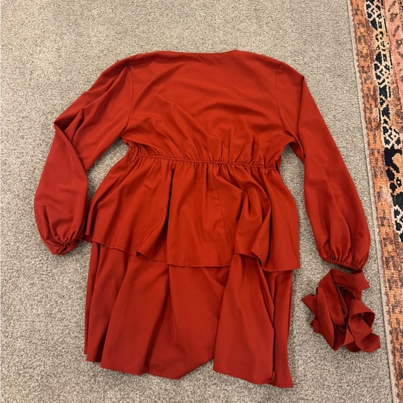 SHEIN CURVE Red/Orange Dress Size: 1XL - Picture 3 of 8
